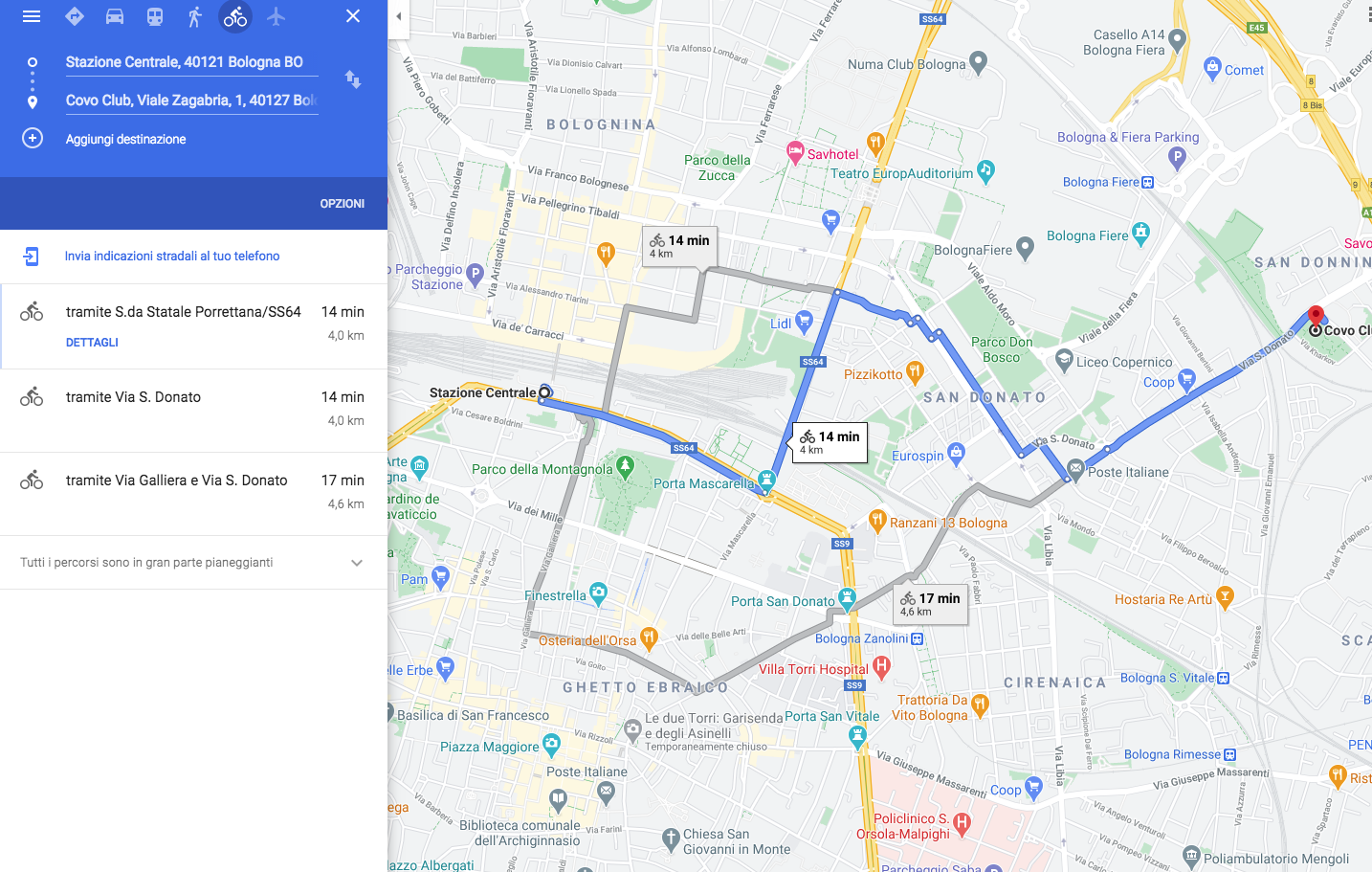 Su Google Maps adesso è possibile trovare gli itinerari ciclabili di  Bologna | Zero